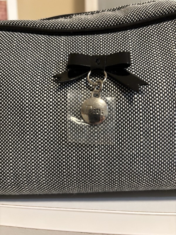 Brand New Christian Dior Black White With Patent Bow & Trim Makeup Bag New
