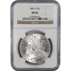 1881 S Morgan Dollar MS 66 NGC Silver Uncirculated $1 Coin