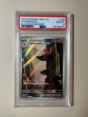 (B) 2023 Pokemon 151 MEW EN 169/165 Charmeleion IR Illustration Rare PSA 8