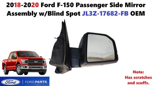 2018-2020 Ford F150 Passenger Side Mirror Assembly w/Blind Spot JL3Z17682FB
