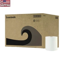 Commercial Paper Towel Rolls Hardwound One-Ply 800ft Absorbent Dispenser 6 Rolls