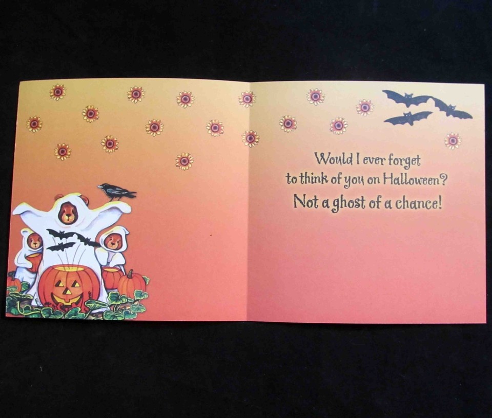 Leanin Tree Halloween Greeting Card Witch Bears Pumpkin Ghost Multi ...