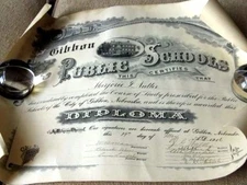 1916 Gibbon Nebraska NUTTER Family School Certificate-Diploma 