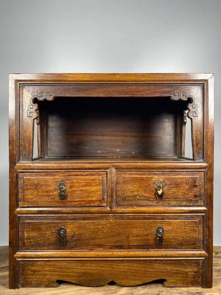 Armario de madera chino de 15,2"" armario de palo de rosa natural armario de madera antiguo Foto 2 de 4