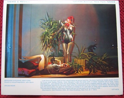 1977 BERGDORF GOODMAN NY STORE WINDOW DISPLAY CRUISE WEAR PHOTOGRAPH PRINT #464