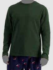25 Club Room Men's Green Solid Long Sleeve Fleece Sleepwear Pajama Top Size S