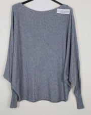 Ladies Lagenlook Batwing Casual Plain Long Sleeve Soft Warm Comfy Knitted Jumper