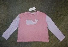 Vineyard Vines Girls Long Sleeve Boxy Whale Patch Tee - Size S - NWT