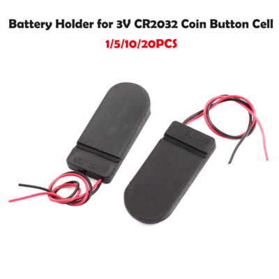 1-20pc DIY 3V Button Coin Cell Battery Holder Case Box With On-Off Switch CR2032