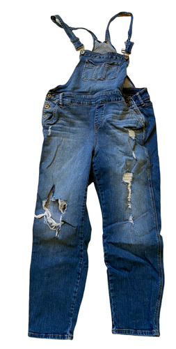 TORRID OVERALLS DISTRESSED SKINNY DENIM 