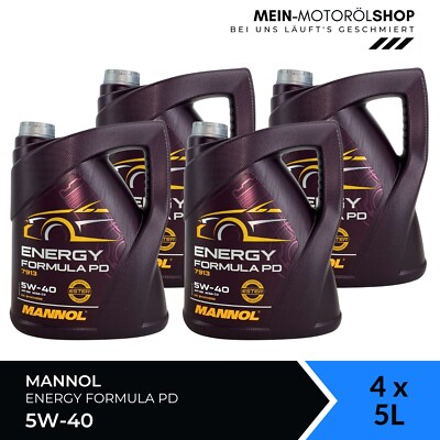 Mannol Energy Formula PD 5W-40 MB 226.5/229.31/229.51 VW 4x5 Liter = 20 Liter
