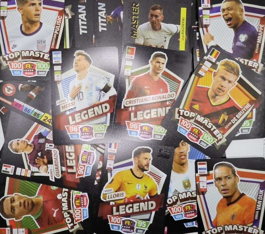 Football Stars Black Foil Cards - 55 PCS Assorted Ronaldo Messi