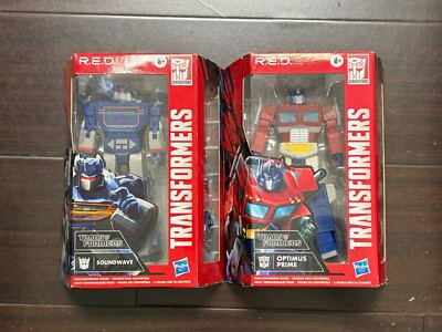 Hasbro Transformers R.E.D Series G1 Optimus Prime & Sound Wave (Lot of 2)