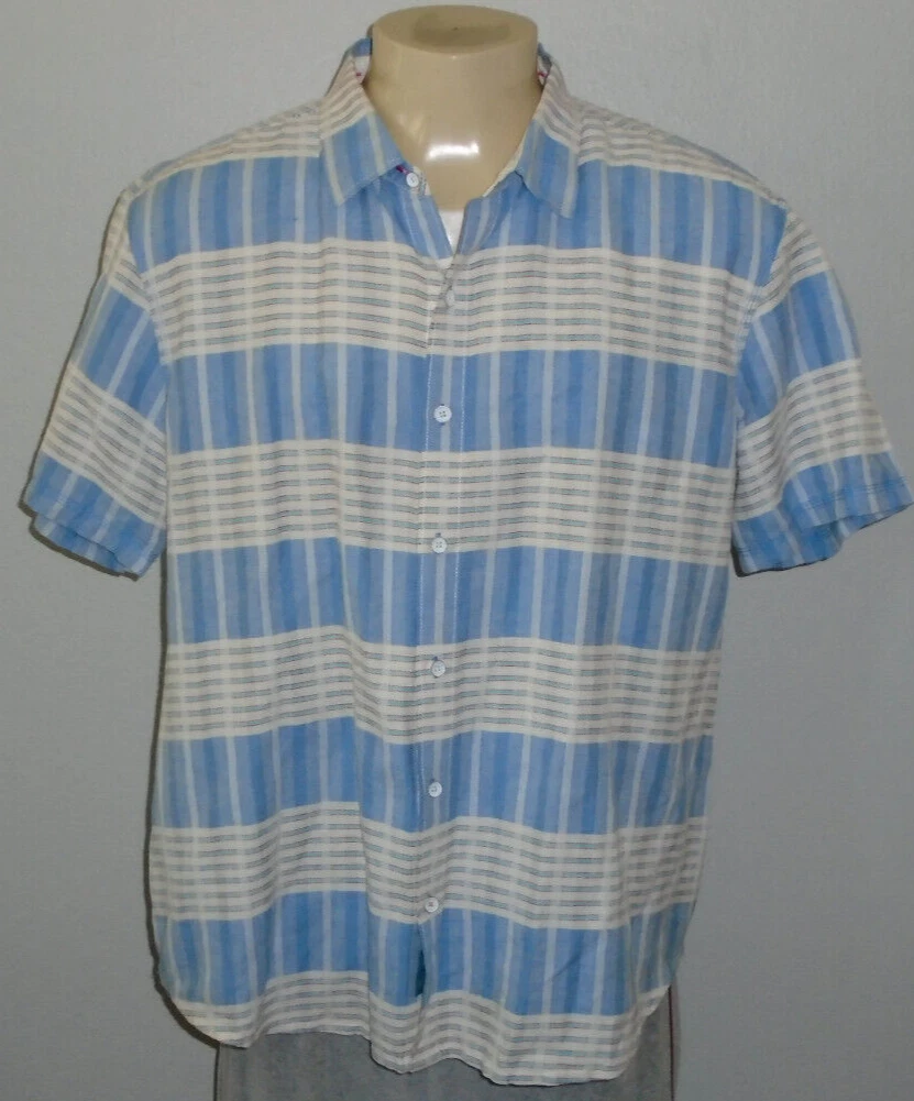 Tommy Bahama Relax Linen Blend Striped Button Up Shirt Men 2XL