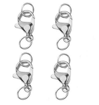 Karabinerhaken Silber Spaltring für Armband Halskette Schmuckzubehör