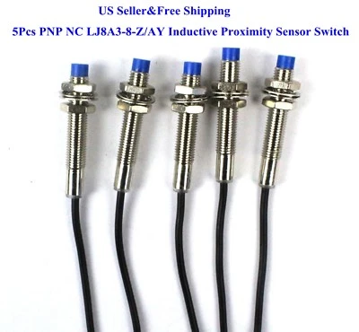 WFYB 5Pcs PNP NC LJ8A3-2-Z/AY Inductive Proximity Sensor Switch DC6V-36V US