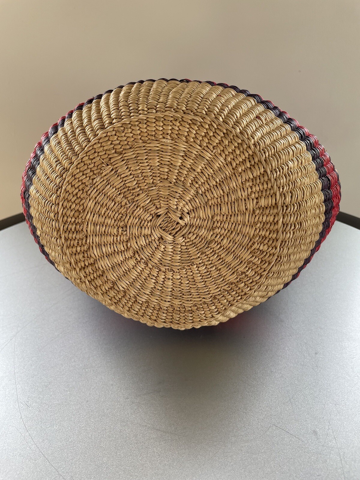 Handwoven African Market Basket Tote With Leather Han… Gem