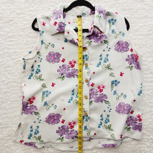 Bluse Gr. XL Blumen Knopfleiste Cottagecore Garden Morning Glories weich Mädchen Y2K - Bild 7 von 17