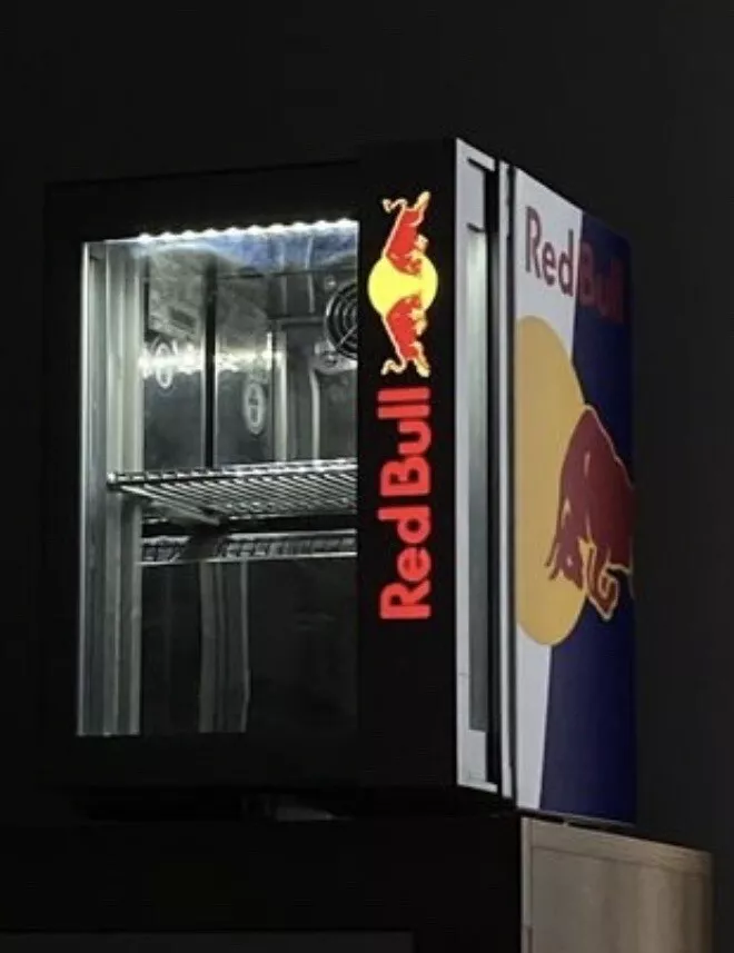 VERY RARE OEM Red Bull Led Limited 3D Logo Fridge Pub Home Garden