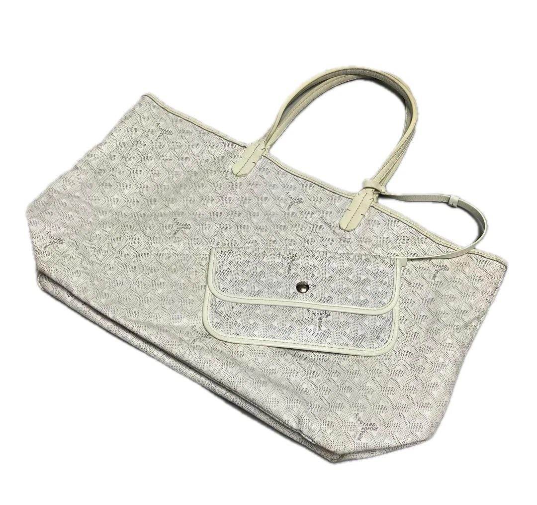 Borsa tote Goyard Saint Louis PM bianca logo tela goyardine con marsupio usata japan