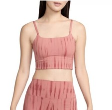 Nike Women  s One Light Support Lightly Lined Longline Printed Sports Bra Pink M