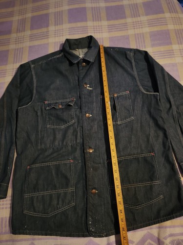 Vtg Montgomery Ward 50s 60s Denim Sanforized Chore Jacket Union Made USA Sz 46 - Picture 7 of 19