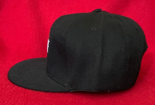 Rock Band Solid Black Color Logo Printed Flat Bill Cap Adjustable Snap Back - Picture 34 of 50