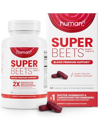 humanN SuperBeets Beet Root Heart Tablets Smooth Coat (60ct.) Heart, BP Support