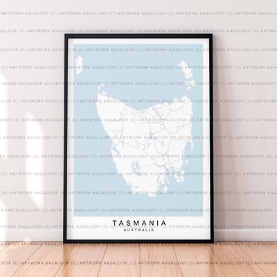 Tasmanien Karte Poster Druck ungerahmt Tasmanien Australien Kunst modern Wanddruck