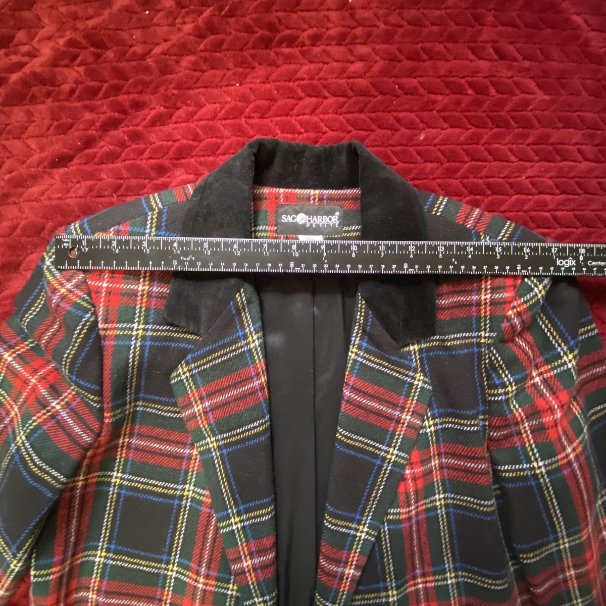 SAG HARBOR Women's Blazer / Jacket - Multi-Colored Plaid
