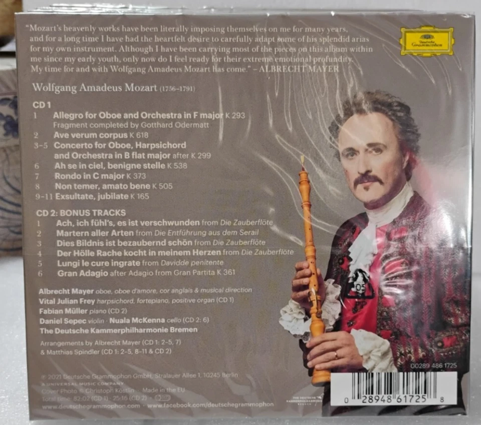 ALBRECHT MAYER MOZART WORKS FOR OBOE AND OCHESTRA/PIANO NEW 2CD - Image 2 of 2