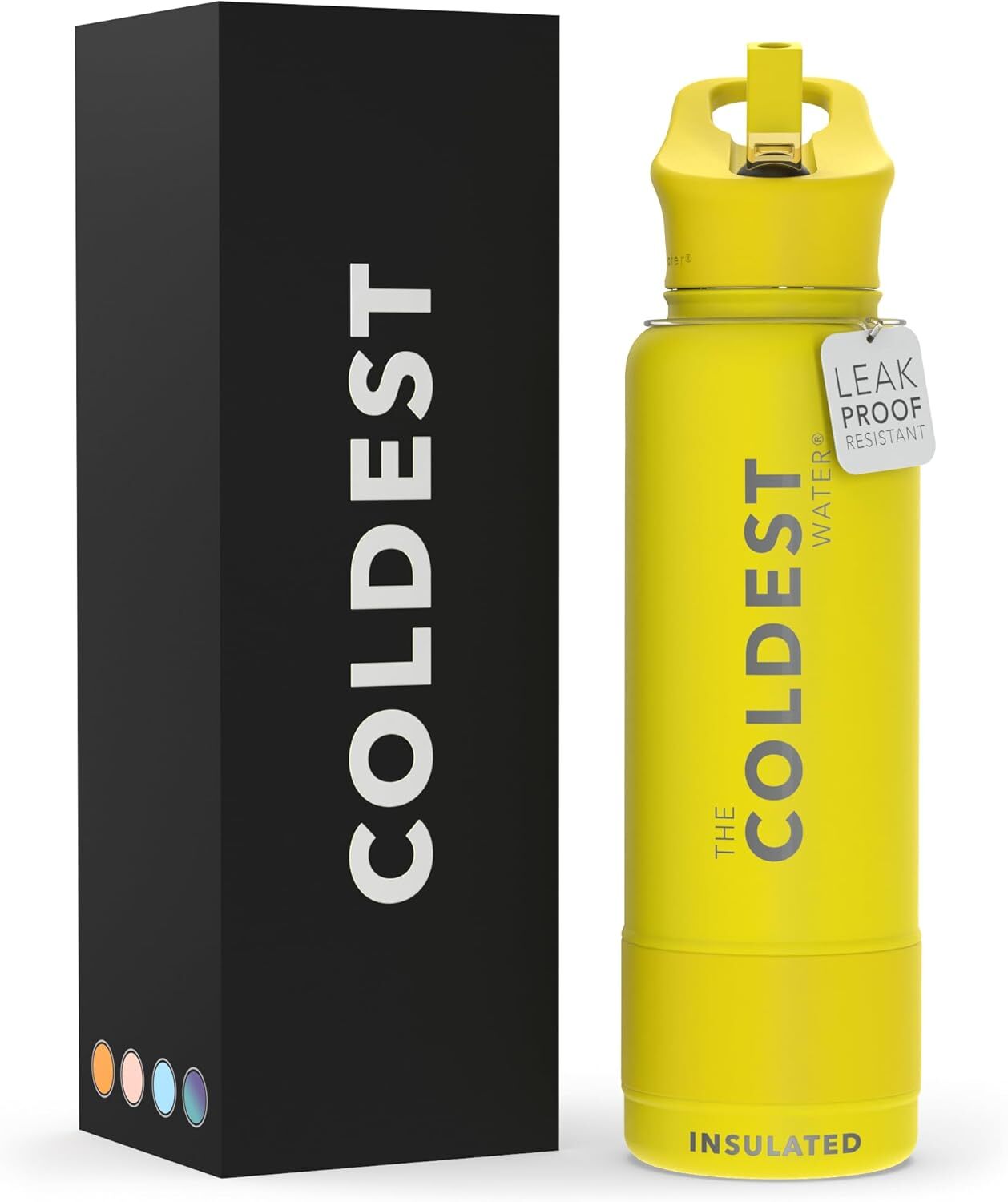 Coldest Sports Water Bottle With Straw Lid Vacuum Insulated 
