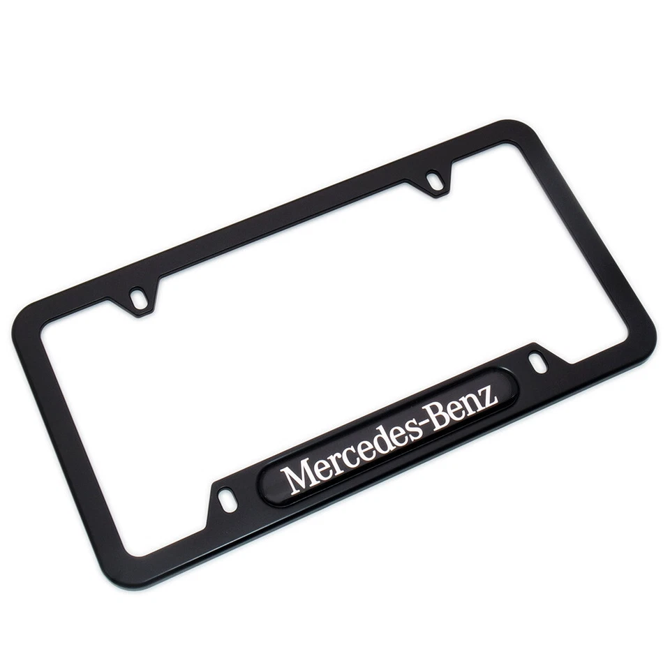Cubierta de marco de matrícula de coche de acero inoxidable negro para Mercedes-Benz Sport regalo AMG Foto 2 de 4