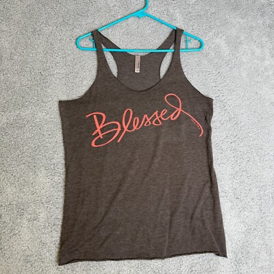 Blessed Tank Top Woment XL Gray/ Brown Deuteronomy 28: 3 Christian
