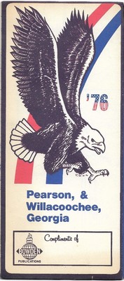 1976 Road Map PEARSON WILLACOOCHEE Georgia Atkinson County Carter Oil Co Shell