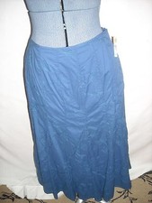 Talbots skirt 6 petite blue cotton embroidered long boho fully lined New 78
