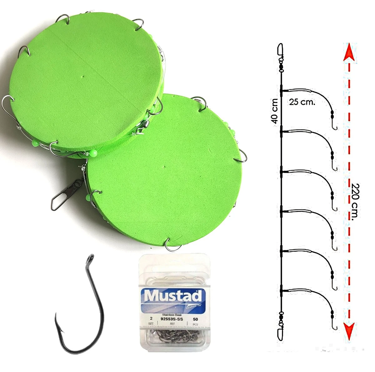 FLADEN Maximus Straight Sea Hooks - Silver, Size 3/0 - Foto 4