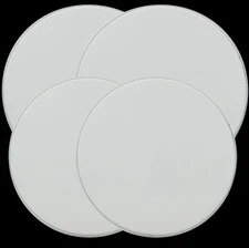 Set of 4 SAME STEEL STOVETOP BURNER COVERS (2- 10.5", 2- 8.5") WHITE COLOR, RK
