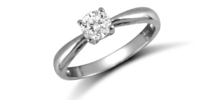 9ct White Gold Brilliant Cut  Cubic Zirconia Solitaire Ring