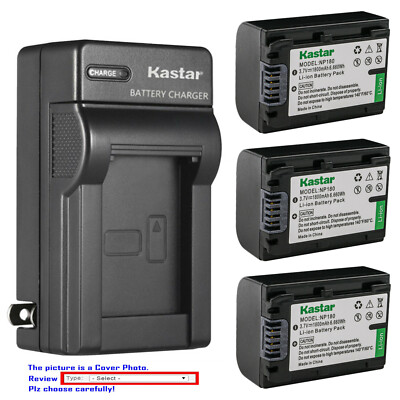 Kastar Battery AC Charger for Ordro NP-180 HDR-AE8 UHD 1080P 60FPS Video Camera
