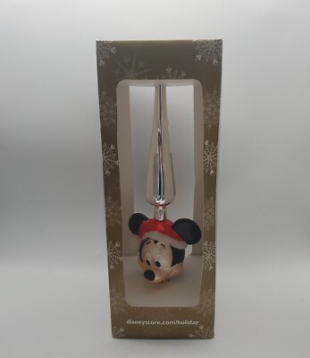Disney Parks Store Christmas Tree Topper Mickey Mouse Blown Glass 