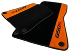 Black Floor Mats For McLaren 650S Tailored With Orange Alcantara Leather Carpets