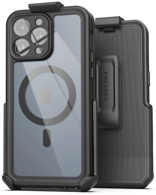 iPhone 15 Pro Max Waterproof Case Compatible with MagSafe and Belt Clip Holster