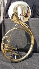 SOUSAPHONE 22"BELL SIZE HORN GOLDEN POLISH MADE OF PURE BRASS CASE BOX FREE SHIP