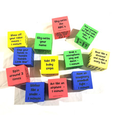 Foam 2.5" Classroom Activity Dice Lot of 12