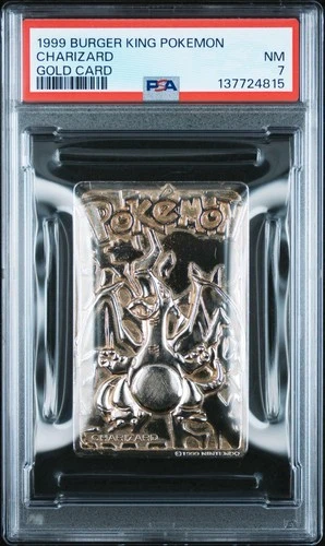 Charizard Pokemon Card Burger King 23K Gold Plated Promo Nintendo WOTC PSA 7