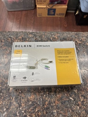 BELKIN KVM Switch With cables F1DK102P - New Sealed Box