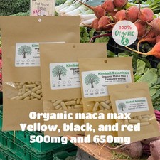USDA Organic Maca Tri Blend: Red, Yellow, and Black Maca Capsules