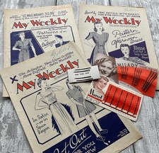 1940s 1944 MY WEEKLY Vintage Women’s Magazine x 3 + 1930s/ 1940s Hair Grips