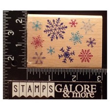 STAMP CRAFT RUBBER STAMPS BACKGROUND WINTER SNOWFLAKES CHRISTMAS T17